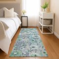 thumbnail image 1 of Addison Rugs Chantille Indoor/Outdoor Transitional Floral Teal Machine Washable Runner Rug, 2'3" x 7'6", 1 of 8