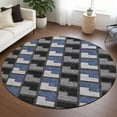 thumbnail image 1 of Addison Rugs Chantille Indoor/Outdoor Transitional Geometric Black Machine Washable Round Rug, 8' x 8', 1 of 8