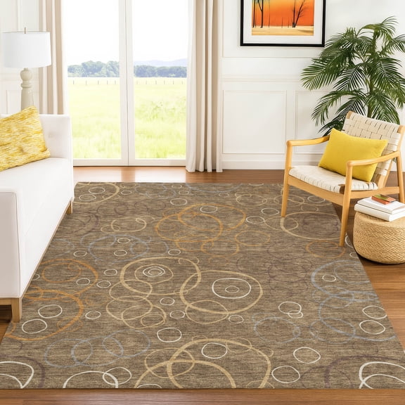 Addison Rugs Chantille Indoor/Outdoor Transitional Geometric Brown Machine Washable Rectangle Rug, 3' x 5'