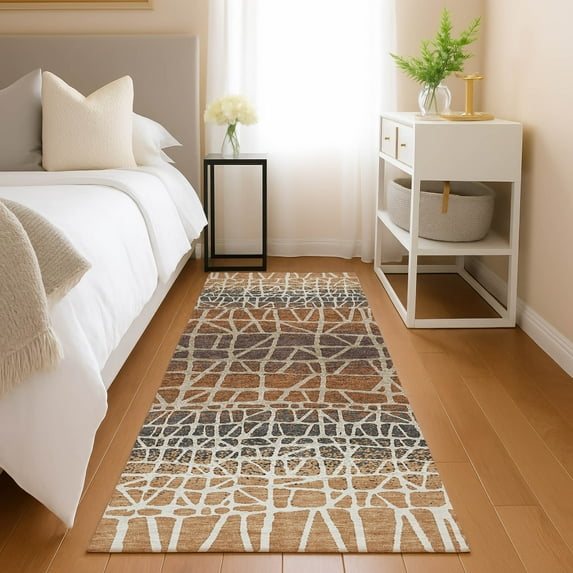 Addison Rugs Chantille Indoor/Outdoor Transitional Geometric Copper Machine Washable Runner Rug, 2'3" x 7'6"