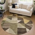 thumbnail image 1 of Addison Rugs Chantille Indoor/Outdoor Transitional Geometric Fern Machine Washable Round Rug, 8' x 8', 1 of 8