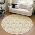thumbnail image 1 of Addison Rugs Chantille Indoor/Outdoor Transitional Geometric Gold Machine Washable Round Rug, 8' x 8', 1 of 8