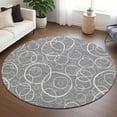 thumbnail image 1 of Addison Rugs Chantille Indoor/Outdoor Transitional Geometric Gray Machine Washable Round Rug, 8' x 8', 1 of 8