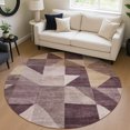 thumbnail image 1 of Addison Rugs Chantille Indoor/Outdoor Transitional Geometric Plum Machine Washable Round Rug, 8' x 8', 1 of 8
