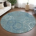 thumbnail image 1 of Addison Rugs Chantille Indoor/Outdoor Transitional Geometric Teal Machine Washable Round Rug, 8' x 8', 1 of 8