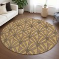 thumbnail image 1 of Addison Rugs Chantille Indoor/Outdoor Transitional Mid-century Modern Gold Machine Washable Round Rug, 8' x 8', 1 of 8