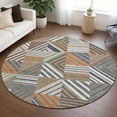thumbnail image 1 of Addison Rugs Chantille Indoor/Outdoor Transitional Patchwork Copper Machine Washable Round Rug, 8' x 8', 1 of 8