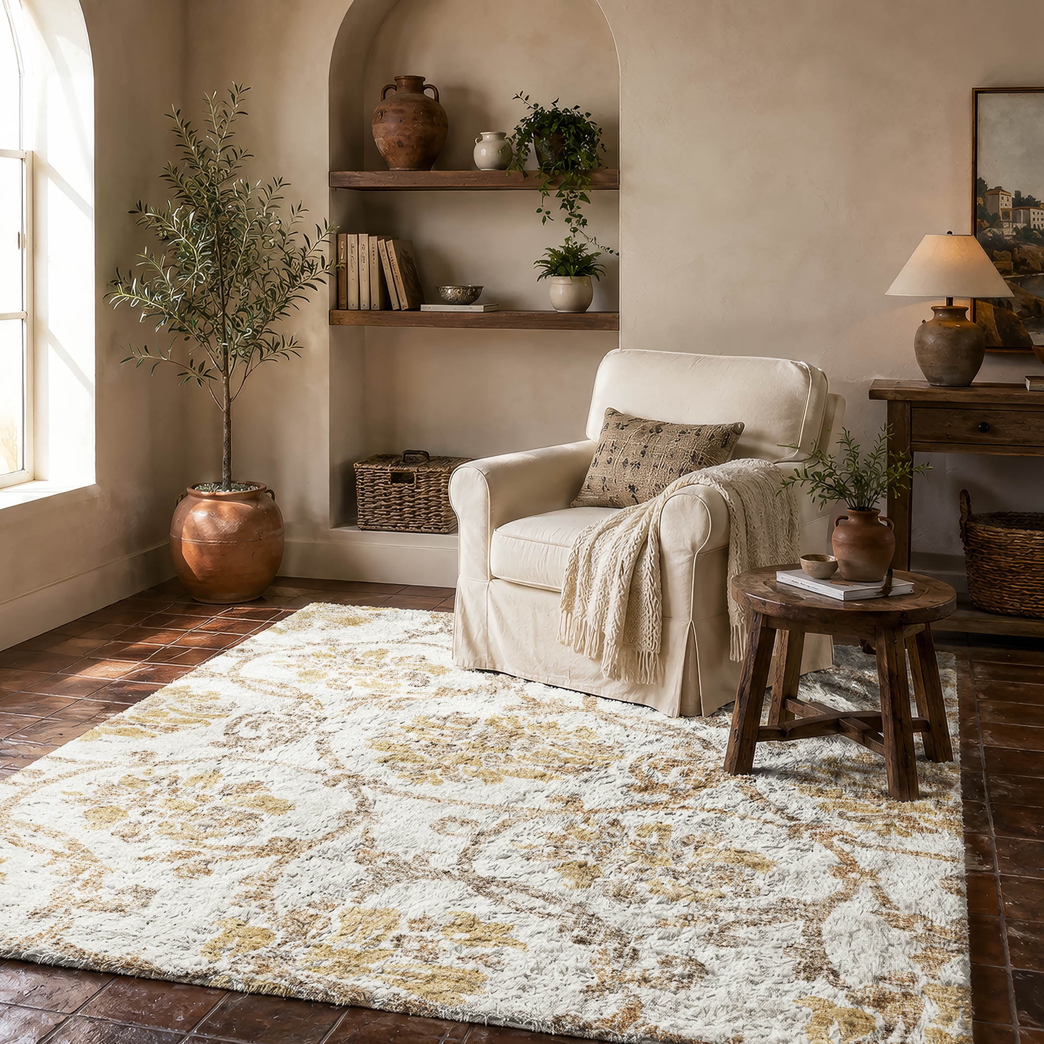 Dicor Rug Addison Rugs Dream Shag Premium Machine Washable Traditional Floral ...