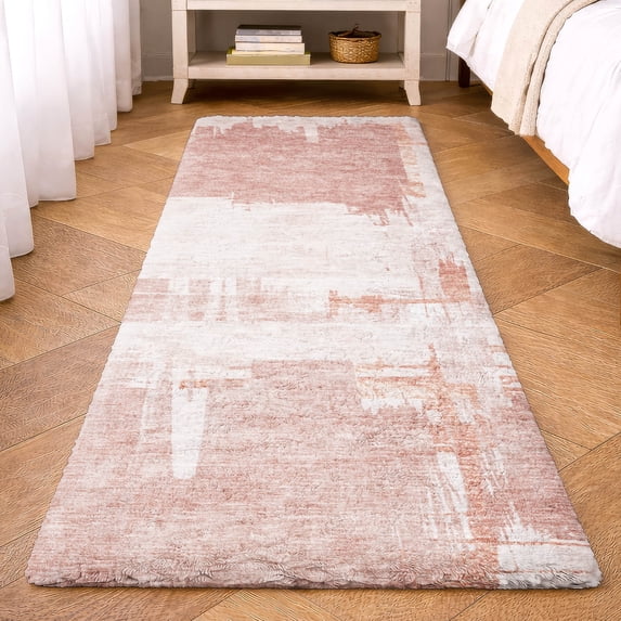 Addison Rugs Dream Shag Premium Machine Washable Traditional Modern Blush Runner Rug, 2'3" x 7'6"