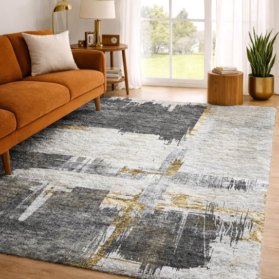 Addison Rugs Dream Shag Premium Machine Washable Traditional Modern Gray Rectangle Rug, 3' x 5'