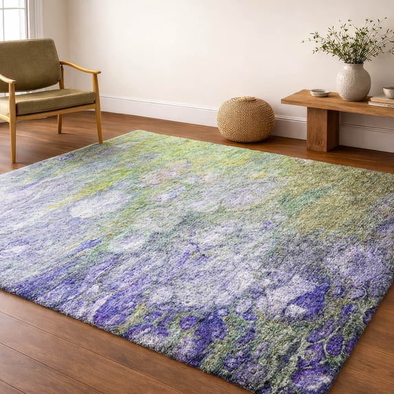 Addison Rugs Dream Shag Premium Machine Washable Transitional Abstract Aloe Rectangle Rug, 10' x 14'