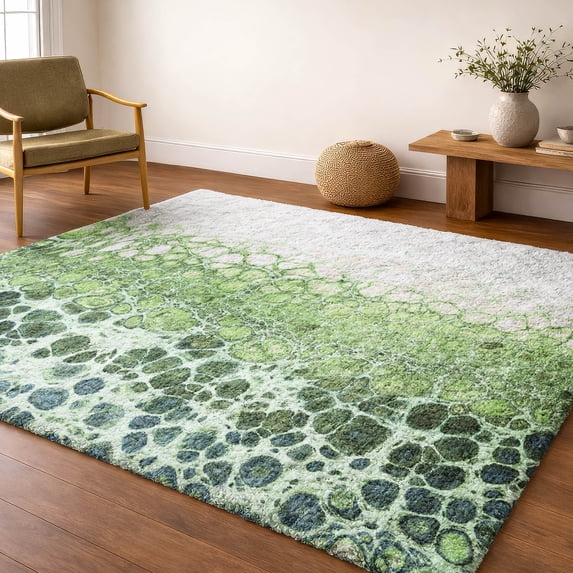 Addison Rugs Dream Shag Premium Machine Washable Transitional Abstract Aloe Rectangle Rug, 10' x 14'