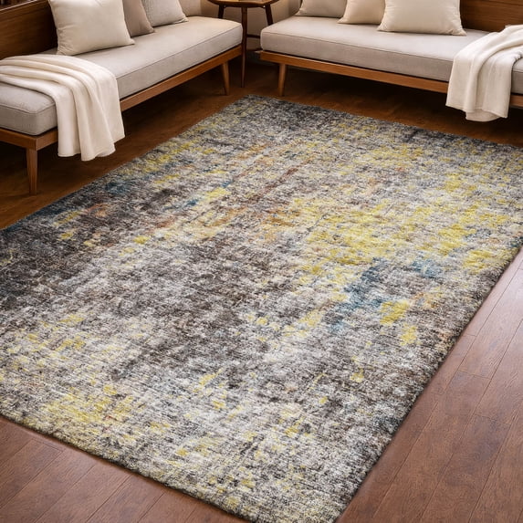 Addison Rugs Dream Shag Premium Machine Washable Transitional Abstract Mocha Rectangle Rug, 8' x 10'