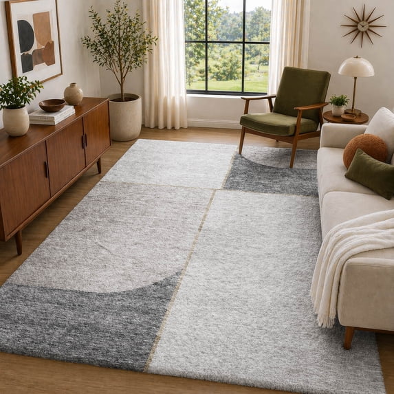 Addison Rugs Dream Shag Premium Machine Washable Transitional Art Deco Taupe Rectangle Rug, 8' x 10'
