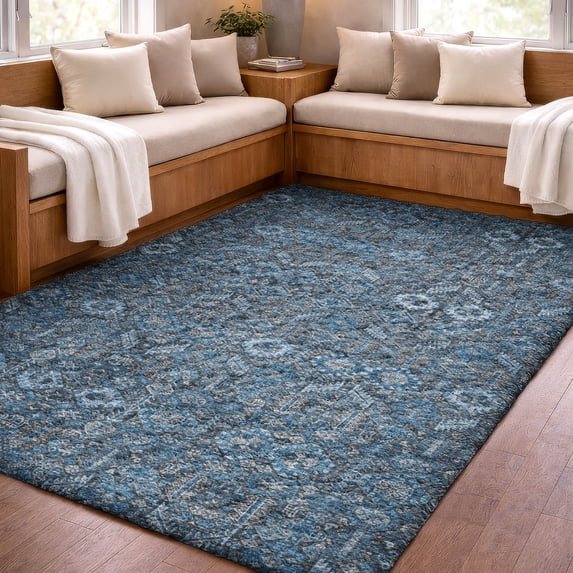 Addison Rugs Dream Shag Premium Machine Washable Transitional Bohemian Blue Rectangle Rug, 10' x 14'