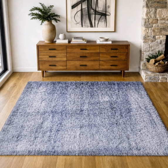 Addison Rugs Dream Shag Premium Machine Washable Transitional Casual Navy Rectangle Rug, 10' x 14'