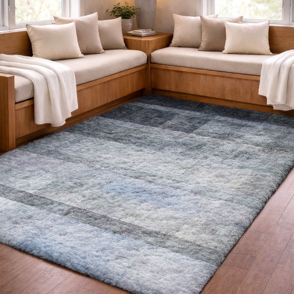 Addison Rugs Dream Shag Premium Machine Washable Transitional Casual Navy Rectangle Rug, 3' x 5'