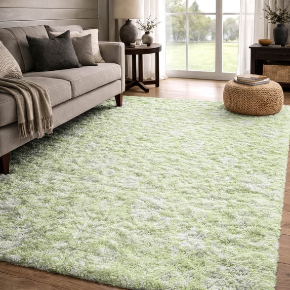 Addison Rugs Dream Shag Premium Machine Washable Transitional Floral Aloe Rectangle Rug, 10' x 14'