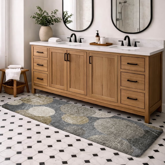 Addison Rugs Dream Shag Premium Machine Washable Transitional Geometric Brown Runner Rug, 2'3" x 7'6"