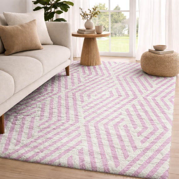 Addison Rugs Dream Shag Premium Machine Washable Transitional Geometric ...