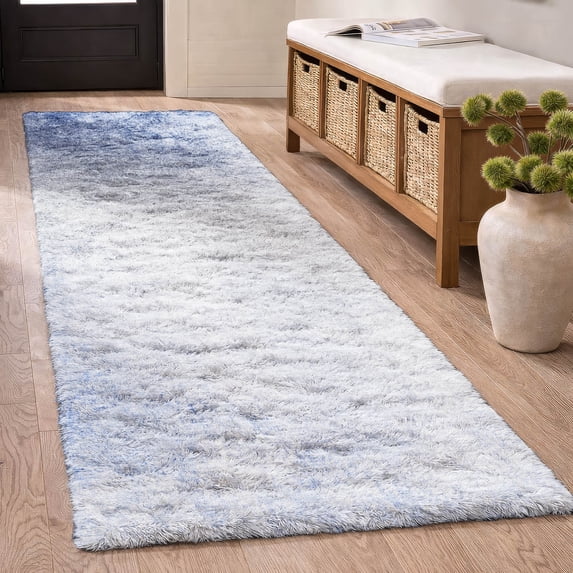 Addison Rugs Dream Shag Premium Machine Washable Transitional Modern Blue Runner Rug, 2'3" x 7'6"