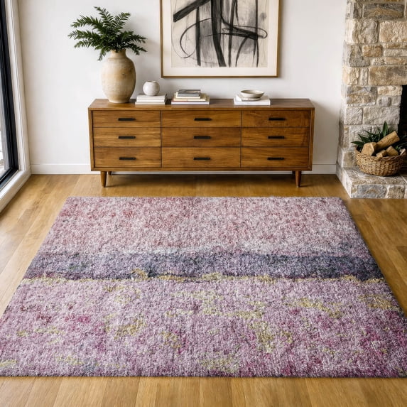 Addison Rugs Dream Shag Premium Machine Washable Transitional Modern Blush Rectangle Rug, 9' x 12'