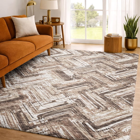 Addison Rugs Dream Shag Premium Machine Washable Transitional Modern Brown Rectangle Rug, 8' x 10'