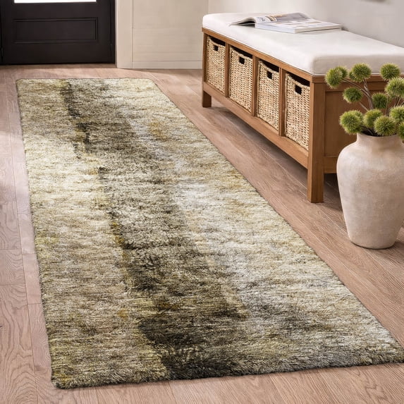 Addison Rugs Dream Shag Premium Machine Washable Transitional Modern Brown Runner Rug, 2'3" x 7'6"