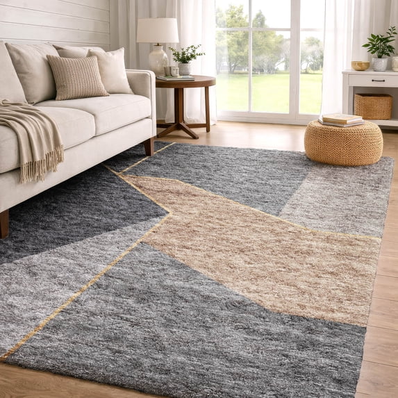 Addison Rugs Dream Shag Premium Machine Washable Transitional Modern Charcoal Rectangle Rug, 10' x 14'