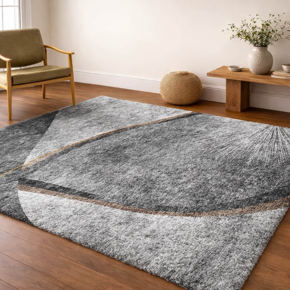 Addison Rugs Dream Shag Premium Machine Washable Transitional Modern Gray Rectangle Rug, 10' x 14'