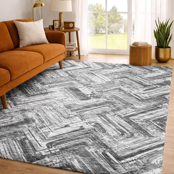 Addison Rugs Dream Shag Premium Machine Washable Transitional Modern Gray Rectangle Rug, 10' x 14'