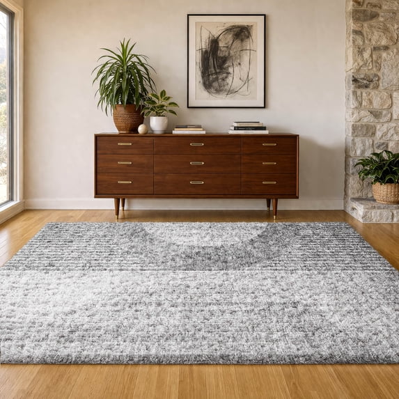 Addison Rugs Dream Shag Premium Machine Washable Transitional Modern Gray Rectangle Rug, 5' x 7'6"