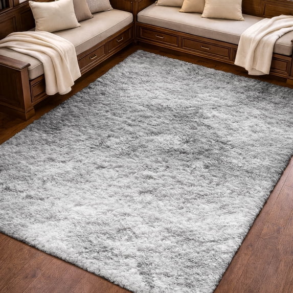 Addison Rugs Dream Shag Premium Machine Washable Transitional Modern Silver Rectangle Rug, 3' x 5'