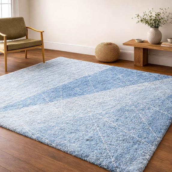 Addison Rugs Dream Shag Premium Machine Washable Transitional Modern Sky Rectangle Rug, 5' x 7'6"