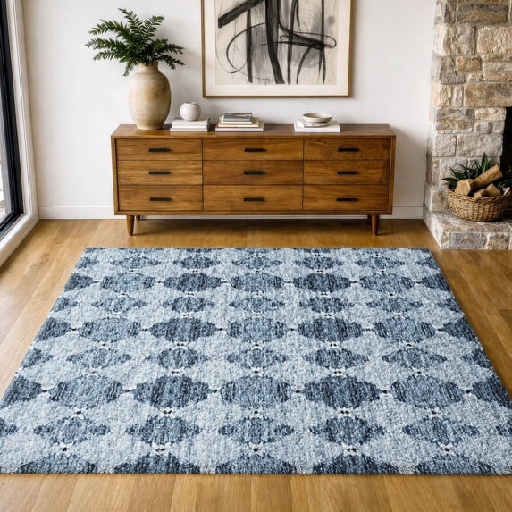 Addison Rugs Dream Shag Premium Machine Washable Transitional Moroccan Blue Rectangle Rug, 10' x 14'