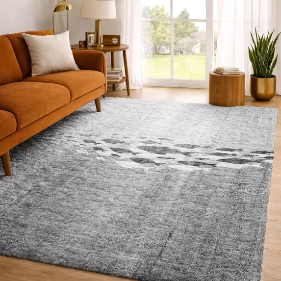 Addison Rugs Dream Shag Premium Machine Washable Transitional Nautical Gray Rectangle Rug, 9' x 12'