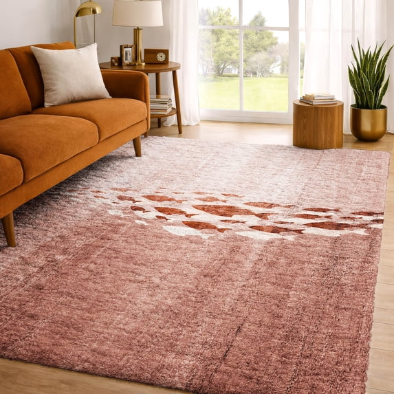 Addison Rugs Dream Shag Premium Machine Washable Transitional Nautical Terracotta Rectangle Rug, 9' x 12'