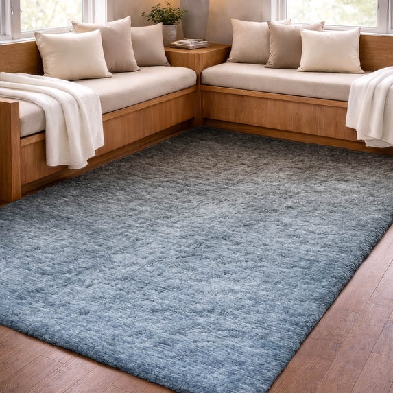 Addison Rugs Dream Shag Premium Machine Washable Transitional Ombre Chocolate Rectangle Rug, 10' x 14'