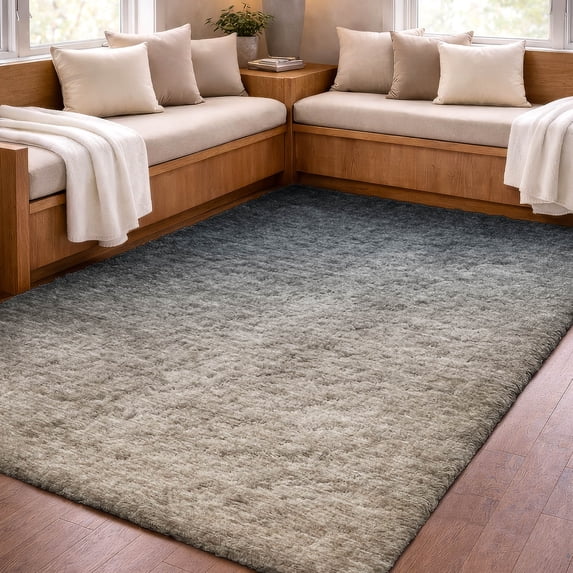 Addison Rugs Dream Shag Premium Machine Washable Transitional Ombre Gray Rectangle Rug, 3' x 5'