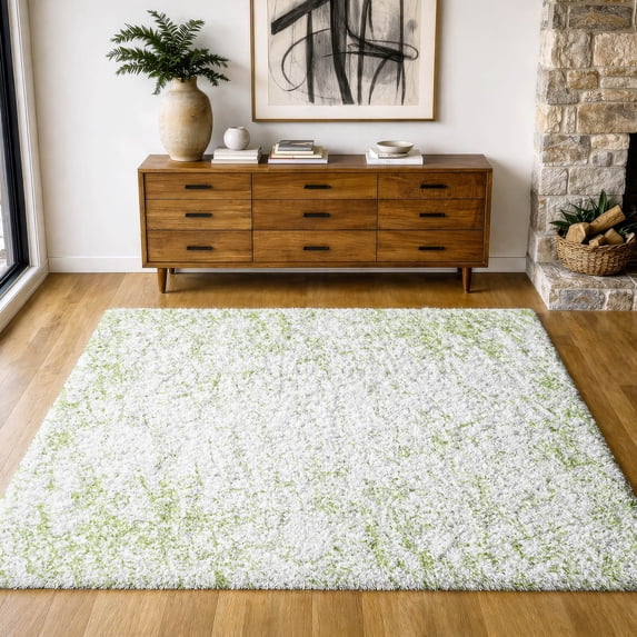 Addison Rugs Dream Shag Premium Machine Washable Transitional Organic Green Rectangle Rug, 10' x 14'