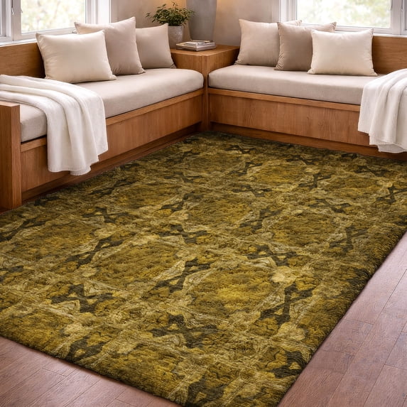 Addison Rugs Dream Shag Premium Machine Washable Transitional Panel Chocolate Rectangle Rug, 3' x 5'