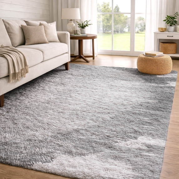 Addison Rugs Dream Shag Premium Machine Washable Transitional Spiral Gray Rectangle Rug, 3' x 5'