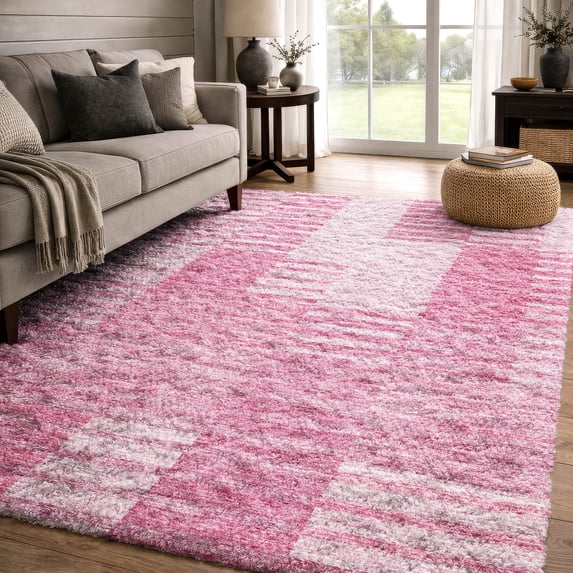 Addison Rugs Dream Shag Premium Machine Washable Transitional Striped ...