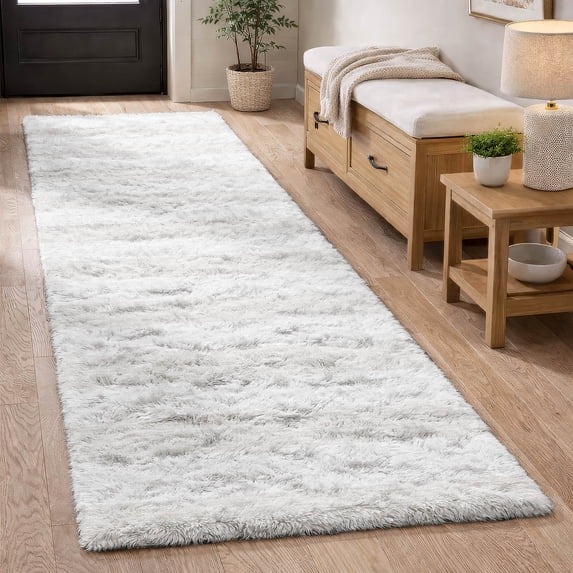 Addison Rugs Dream Shag Premium Machine Washable Transitional Stripes Ivory Runner Rug, 2'3" x 7'6"