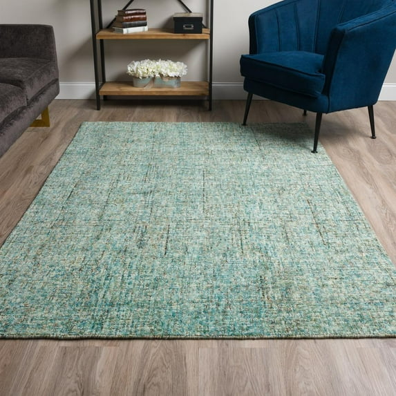 Addison Rugs Eastman 8' x 10' Variegated Solid Wool Area Rug in Ocean Blue