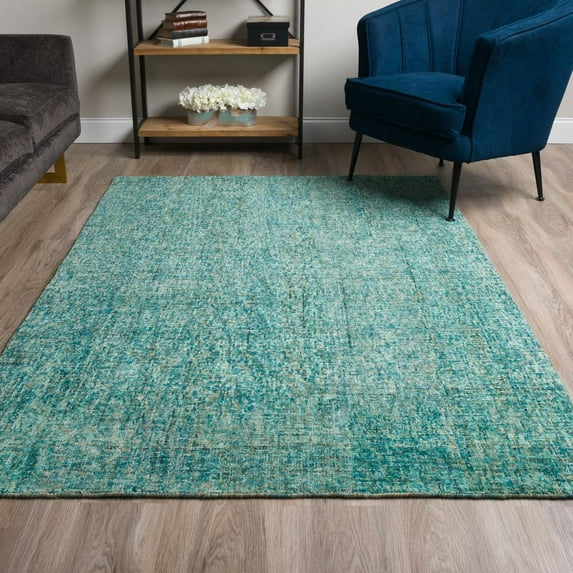 Addison Rugs Eastman 8' x 10' Variegated Solid Wool Area Rug in Peacock Green