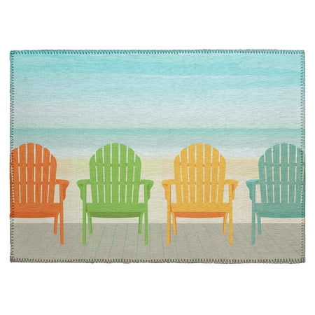 Addison Rugs Harpswell AHP31 Blue 1'8" x 2'6" Indoor Outdoor Scatter Rug, Easy Clean, Machine Washable, Non Shedding, Entryway, Bedroom, Living Room, Dining Room, Kitchen, Patio Rug