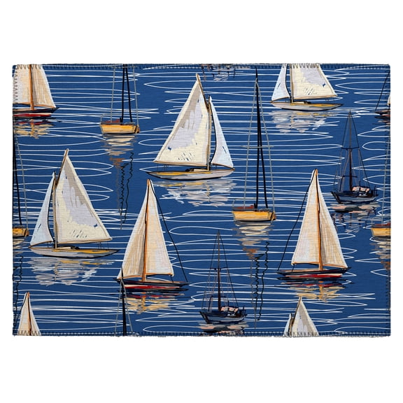 Addison Rugs Harpswell AHP38 Blue 1'8" x 2'6" Indoor Outdoor Scatter Rug, Easy Clean, Machine Washable, Non Shedding, Entryway, Bedroom, Living Room, Dining Room, Kitchen, Patio Rug