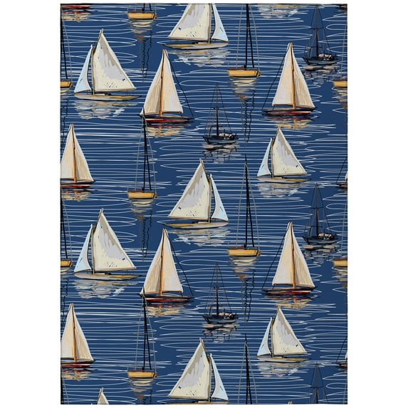 Addison Rugs Harpswell AHP38 Blue 10' x 14' Indoor Outdoor Area Rug, Easy Clean, Machine Washable, Non Shedding, Bedroom, Living Room, Dining Room, Kitchen, Patio Rug