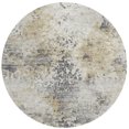thumbnail image 1 of Addison Rugs Indoor/ Outdoor Accord Modern Abstract Polyester Washable Rug New 8' x 8' Round - Beige Gold Charcoal, 1 of 5